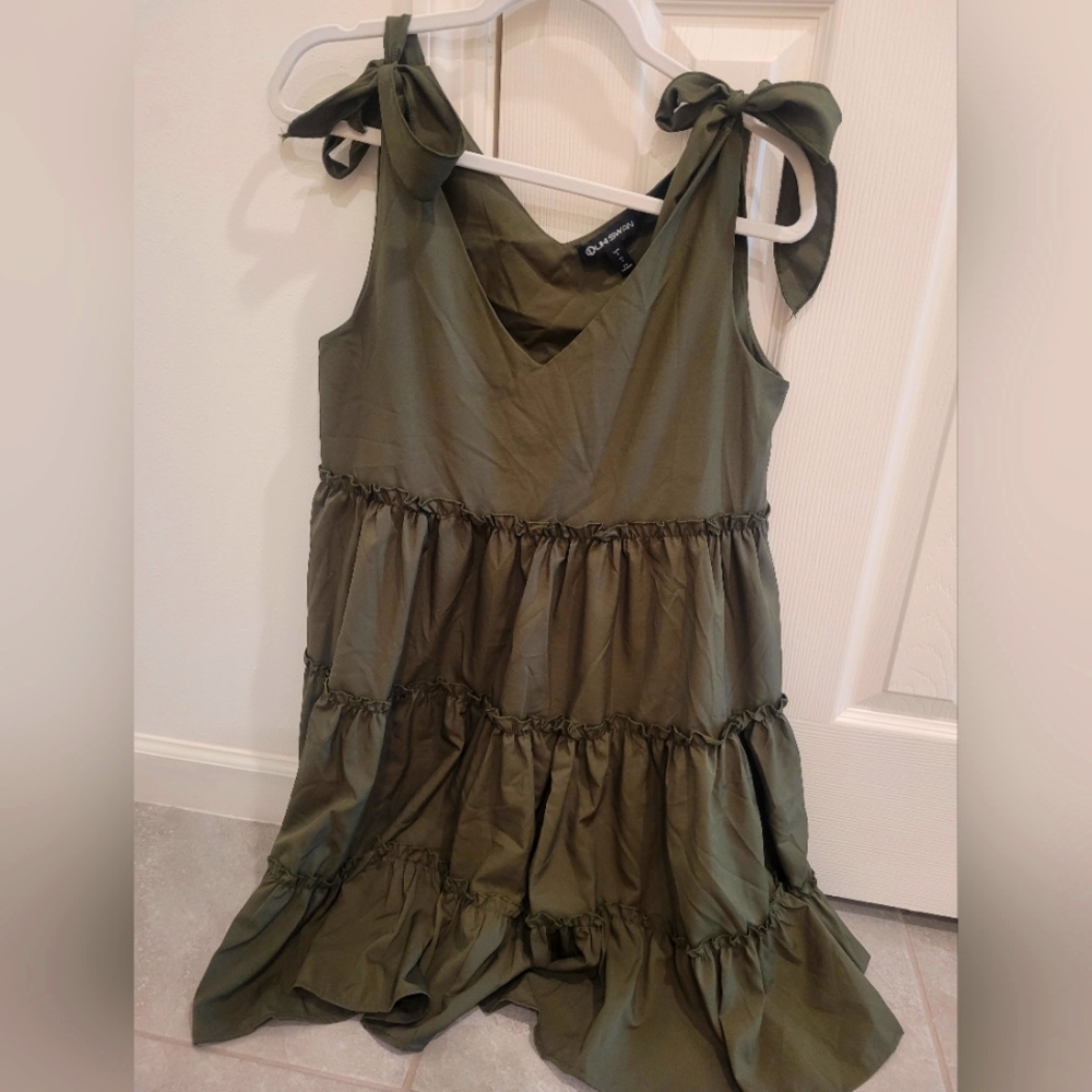 Army Green Tie Dress